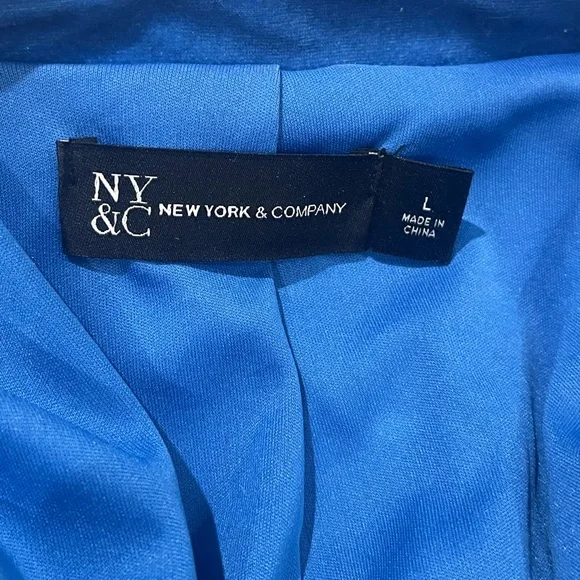 ‼️ New York & Company Long Sleeve Single Button Velvet Blazer “Blue Destiny” - L - Picture 3 of 5